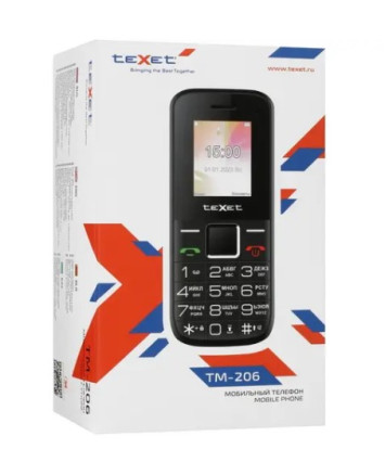 Мобильный телефон teXet TM-206, черный