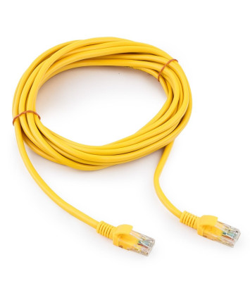 Патчкорд UTP Cablexpert PP12-5M/Y кат.5e, 5м, литой, многожильный (жёлтый)