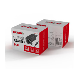 Адаптер питания REXANT 110-250В / 24В, 1А, 24Вт с DC разъемом подключения 5.5x2.1, IP43(201-024-3)