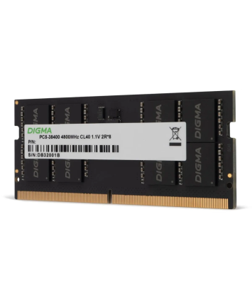 Модуль памяти SODIMM DDR5 8Gb PC38400 4800MHz Digma (DGMAS5480008S)