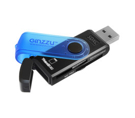 Картридер внешний Ginzzu GR-412B, USB 2.0