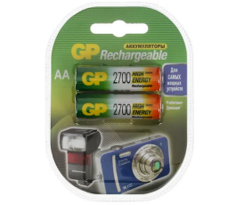 Аккумуляторные батарейки AA GP 2700mAh 270AAHC-2DECRC2 2шт