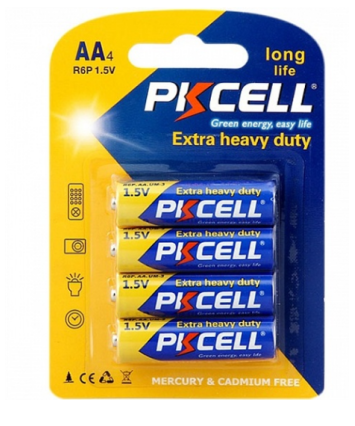 Батарейка PKCELL R6P-4B AA, 4 шт в блистере