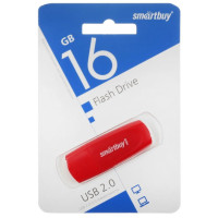 Флеш накопитель 16Gb USB 2.0 Smartbuy Scout (SB016GB2SCR), красный