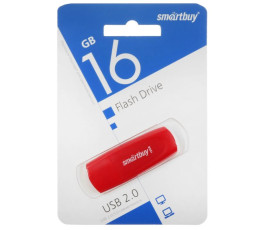 Флеш накопитель 16Gb USB 2.0 Smartbuy Scout (SB016GB2SCR), красный