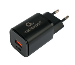 Универсальное СЗУ Cablexpert MP3A-PC-43 (30Вт, 1 USB, 1 Type-C 3А), QC4.0/PD, черный