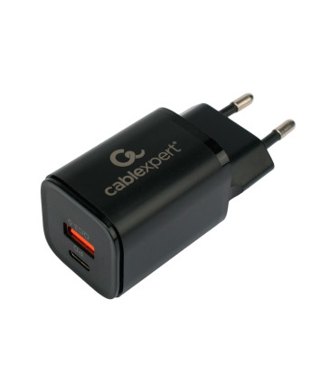 Универсальное СЗУ Cablexpert MP3A-PC-43 (30Вт, 1 USB, 1 Type-C 3А), QC4.0/PD, черный