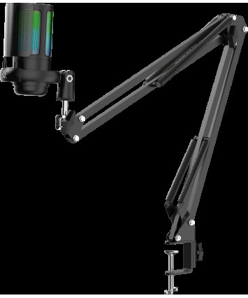 Игровой стрим микрофон Defender Space GMC 550 USB, RGB, стойка, провод 1.8 м