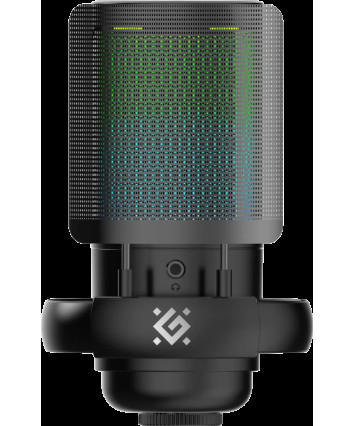 Игровой стрим микрофон Defender Space GMC 550 USB, RGB, стойка, провод 1.8 м
