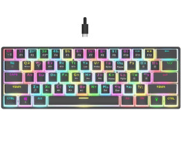 Клавиатура беспроводная механическая PANTEON T2 PRO BS, 60%, RGB, BT+2.4G, черный (91)