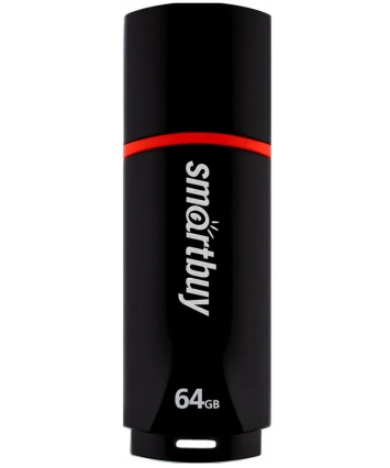 Флеш накопитель 64Gb USB 2.0 SmartBuy Crown (SB64GBCRW-K), черный Флеш накопитель 64Gb USB 2.0 SmartBuy Crown (SB64GBCRW-K), черный