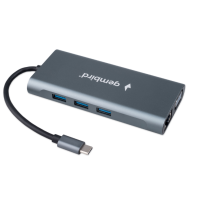 Док-станция Gembird UHB-D4 (3xUSB 3.1, Type-C PD87W, HDMI, SD/TF, RJ45, VGA, M.J. 3.5) Type-C