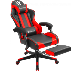 Кресло игровое Defender Rock Черный/Красный,подставка