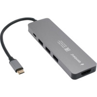 Док-станция Gembird UHB-D5 (3xUSB 3.1, Type-C PD87W, HDMI, SD/TF, RJ45, VGA, M.J. 3.5  ) Type-C