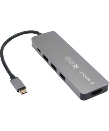 Док-станция Gembird UHB-D5 (3xUSB 3.1, Type-C PD87W, HDMI, SD/TF, RJ45, VGA, M.J. 3.5  ) Type-C