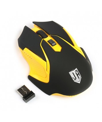 Мышь беспроводная JETACCESS Comfort OM-U64G чёрно-желтая , USB