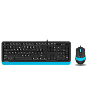 Комплект клавиатура+мышь A4Tech FStyler F1010 черный/синий