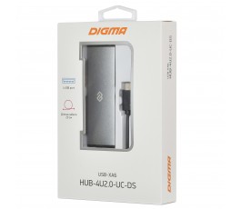 USB-концентратор Digma HUB-4U2.0-UC-DS USB-C