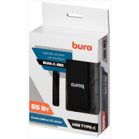 Универсальный блок питания Buro BUM-С-065 автоматический 65W 5V-20V 3A 1xUSB 2.4A TYPE-C