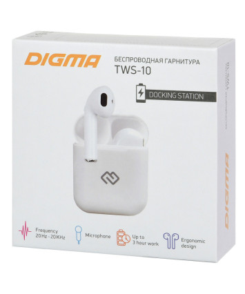 TWS-гарнитура Digma TWS-10, белый