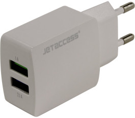 Универсальное СЗУ Jet.A UC-Z25 (2USB, 2.1А), белое