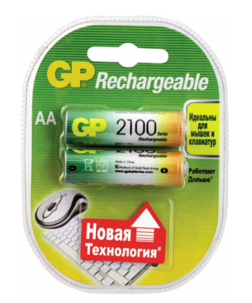 Аккумуляторные батарейки AA GP 2100mAh 210AAHC-2DECRC2 2шт