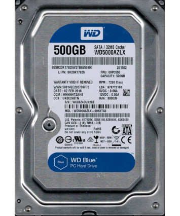 Жесткий диск 3.5" SATA 500Gb WD Caviar Blue (WD5000AZLX)