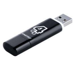Флеш накопитель 4Gb USB 2.0 SmartBuy Glossy (SB4GBGS-K), черный