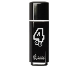 Флеш накопитель 4Gb USB 2.0 SmartBuy Glossy (SB4GBGS-K), черный