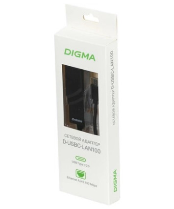 Проводной сетевой Type-C LAN адаптер Digma D-USBC-LAN100, RJ45 100Mbps