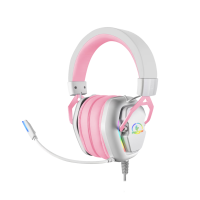 Гарнитура игровая PANTEON GHP-770 PRO, бело-розовая