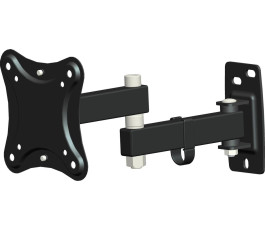 Кронштейн для телевизора Hama R1 118152, 10"-27", настенный, поворотно-выдвижной, наклон, черный Кронштейн для телевизора Hama R1 118152, 10"-27", настенный, поворотно-выдвижной, наклон, черный