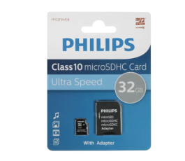 Карта памяти MicroSDHC 32Gb  PHILIPS class 10