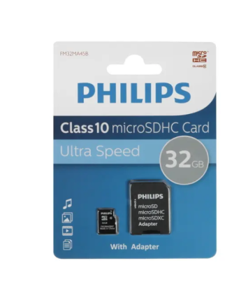 Карта памяти MicroSDHC 32Gb  PHILIPS class 10