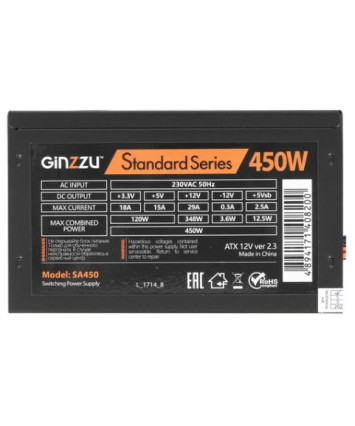 Блок питания 450W Ginzzu SA450
