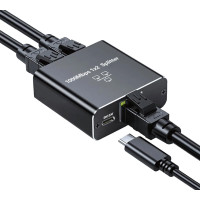 Сплиттер-разветвитель Cablexpert NCA-SP-03, с пит., 1 порт RJ45 -> 2 порта RJ45 100/1000Mbps,UTP/FTP