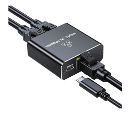 Сплиттер-разветвитель Cablexpert NCA-SP-03, с пит., 1 порт RJ45 -> 2 порта RJ45 100/1000Mbps,UTP/FTP