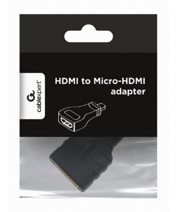 Переходник microHDMI (Male) -HDMI (Female), Cablexpert A-HDMI-FD