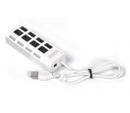 USB-концентратор Smartbuy SBHA-7204-W (4 порта USB 2.0, с выключателями портов), белый