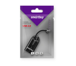 Картридер внешний Smartbuy 710 , USB 2.0 - MicroSD, черный