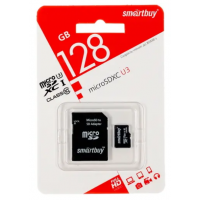 Карта памяти MicroSDXC UHS-III Card 128Gb Smartbuy class 10 (c адаптером)