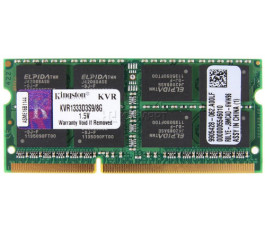 Модуль памяти SODIMM 8Gb DDR3 1333MHz PC10600 Kingston KVR1333D3S9/8G