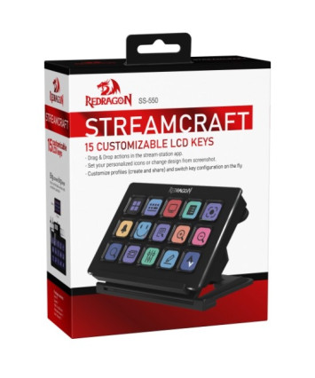 Стрим-дека Redragon Streamcraft, 15 кастом.кнопок
