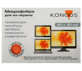 Салфетка из микрофибры Konoos KT-1 для ЖК-телевизоров 25x25 см
