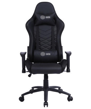 Кресло игровое Cactus CS-CHR-0099BL с RGB-подсветкой черный эко.кожа с подголов. крестов. сталь