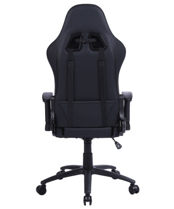 Кресло игровое Cactus CS-CHR-0099BL с RGB-подсветкой черный эко.кожа с подголов. крестов. сталь