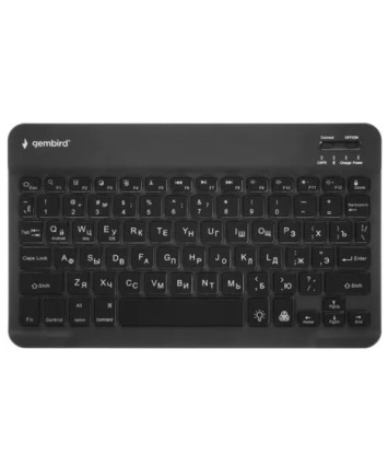 Клавиатура беспроводная Gembird KBW-4, Bluetooth, подсветка 7 цветов, черный