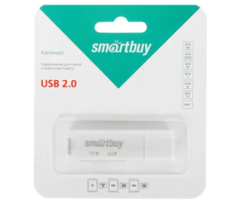 Картридер внешний Smartbuy 715 , USB 2.0, белый