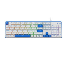 Клавиатура беспроводная механическая Redragon Faye Pro RU, RGB, BT+2.4G, белый/синий
