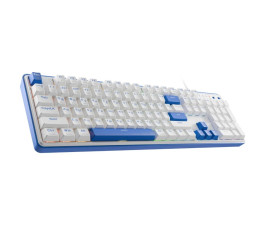 Клавиатура беспроводная механическая Redragon Faye Pro RU, RGB, BT+2.4G, белый/синий